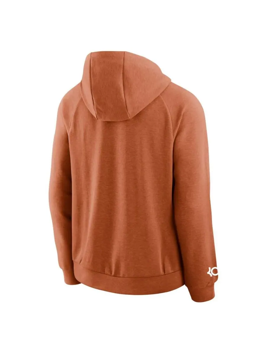 Nike Мужская толстовка Texas Longhorns 2025 Courtside Basketball Practice Raglan Dri-FIT оранжевого — изображение 2 из 3