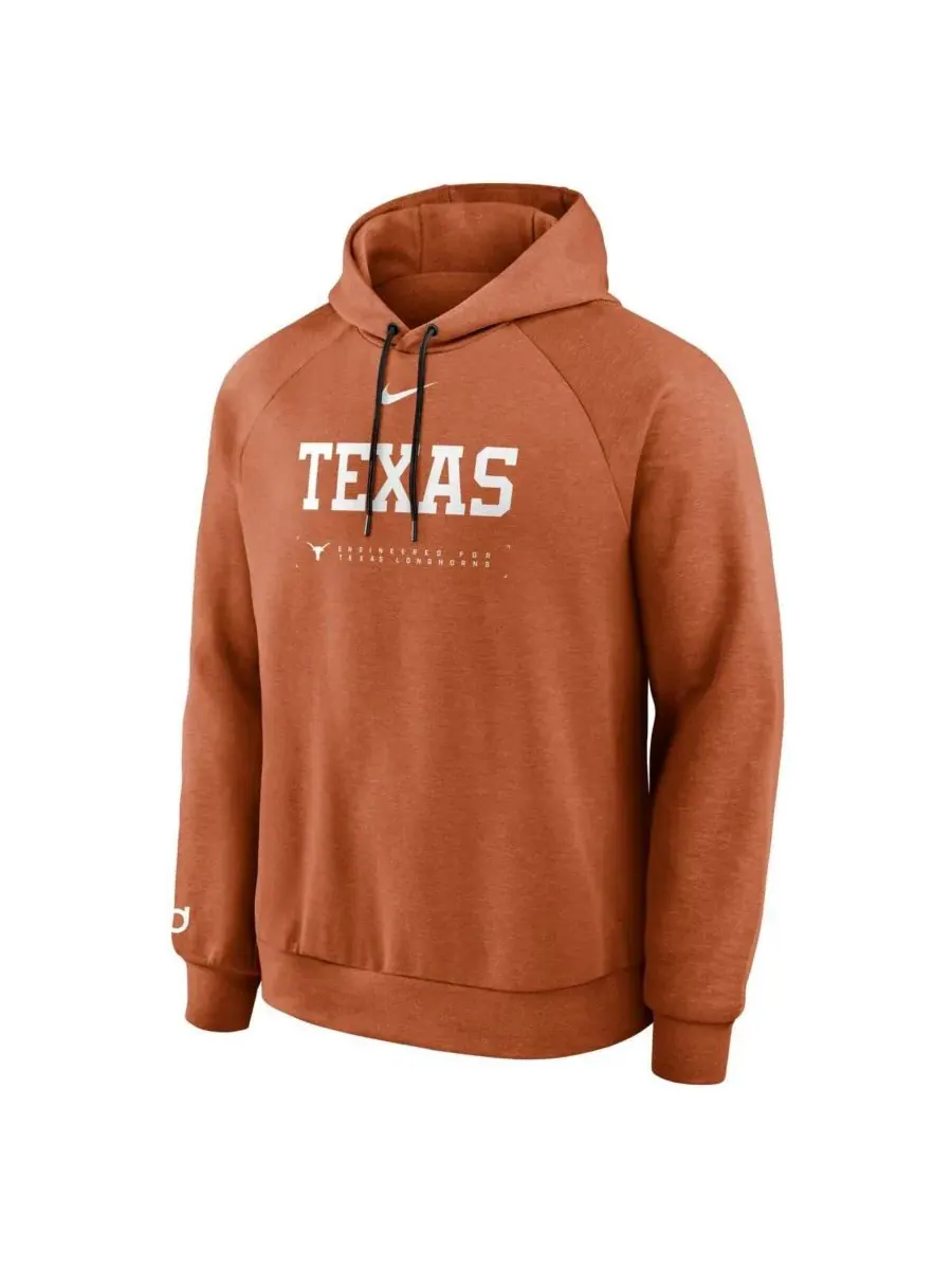 Nike Мужская толстовка Texas Longhorns 2025 Courtside Basketball Practice Raglan Dri-FIT оранжевого — изображение 3 из 3
