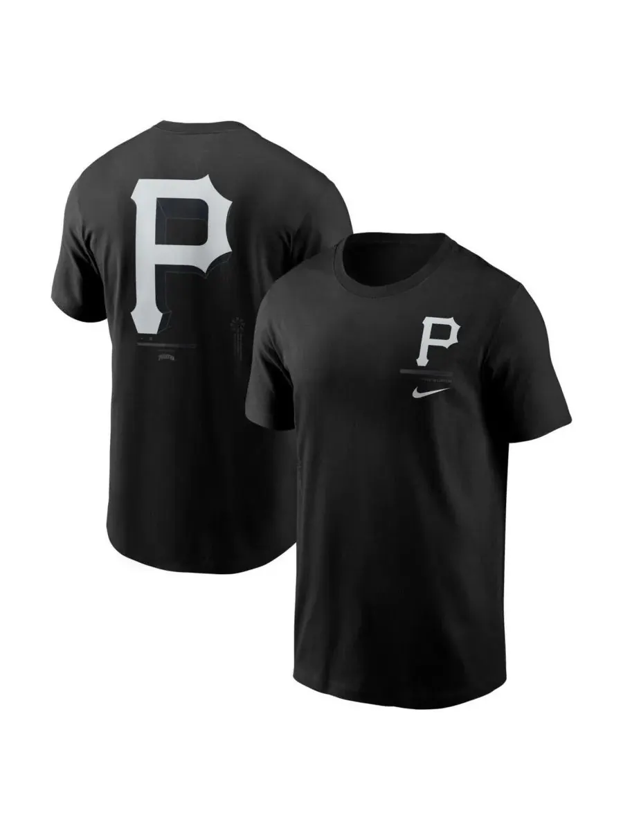 Nike Мужская черная футболка Pittsburgh Pirates Lights Out Bar Loading