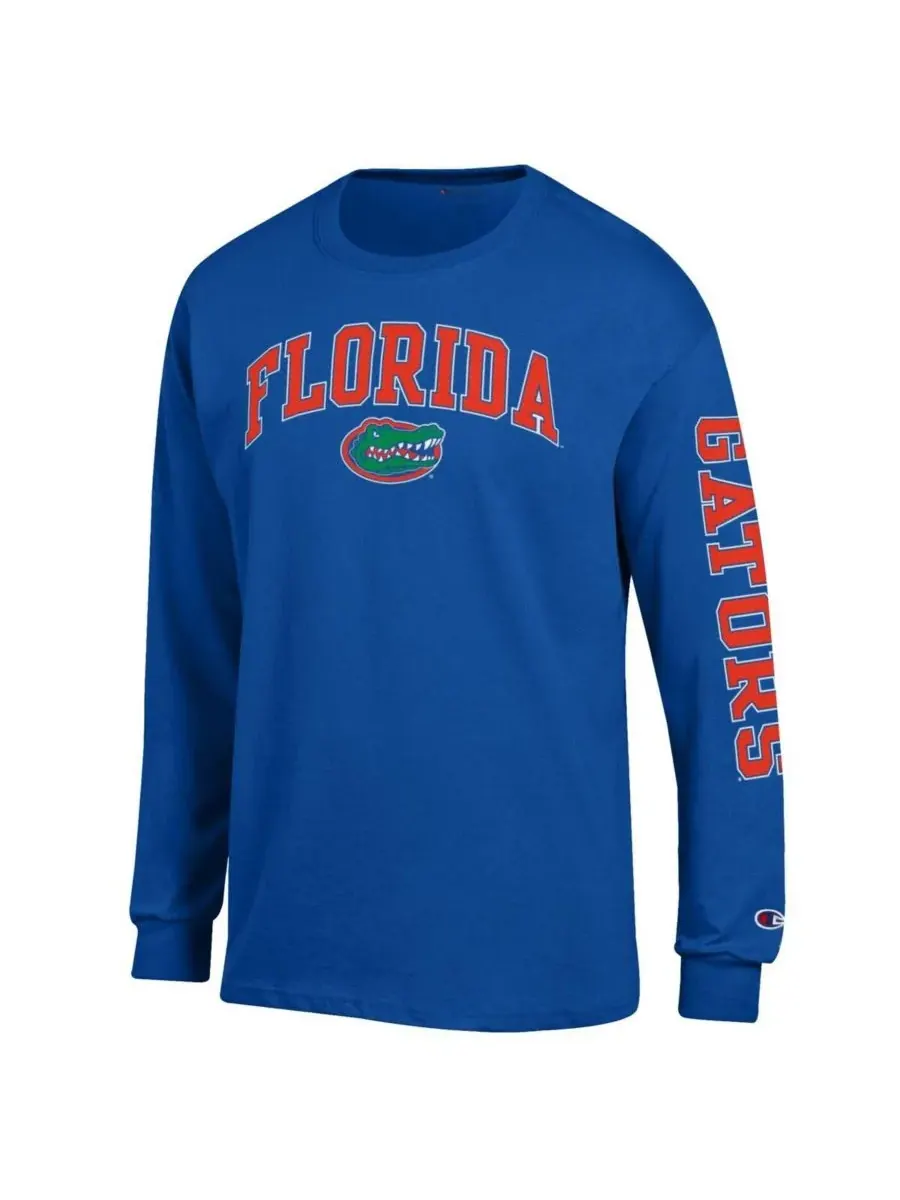 Мужская футболка с длинными рукавами Royal Florida Gators Arch Over Logo 2-Hit Champion — изображение 3 из 3, королевский
