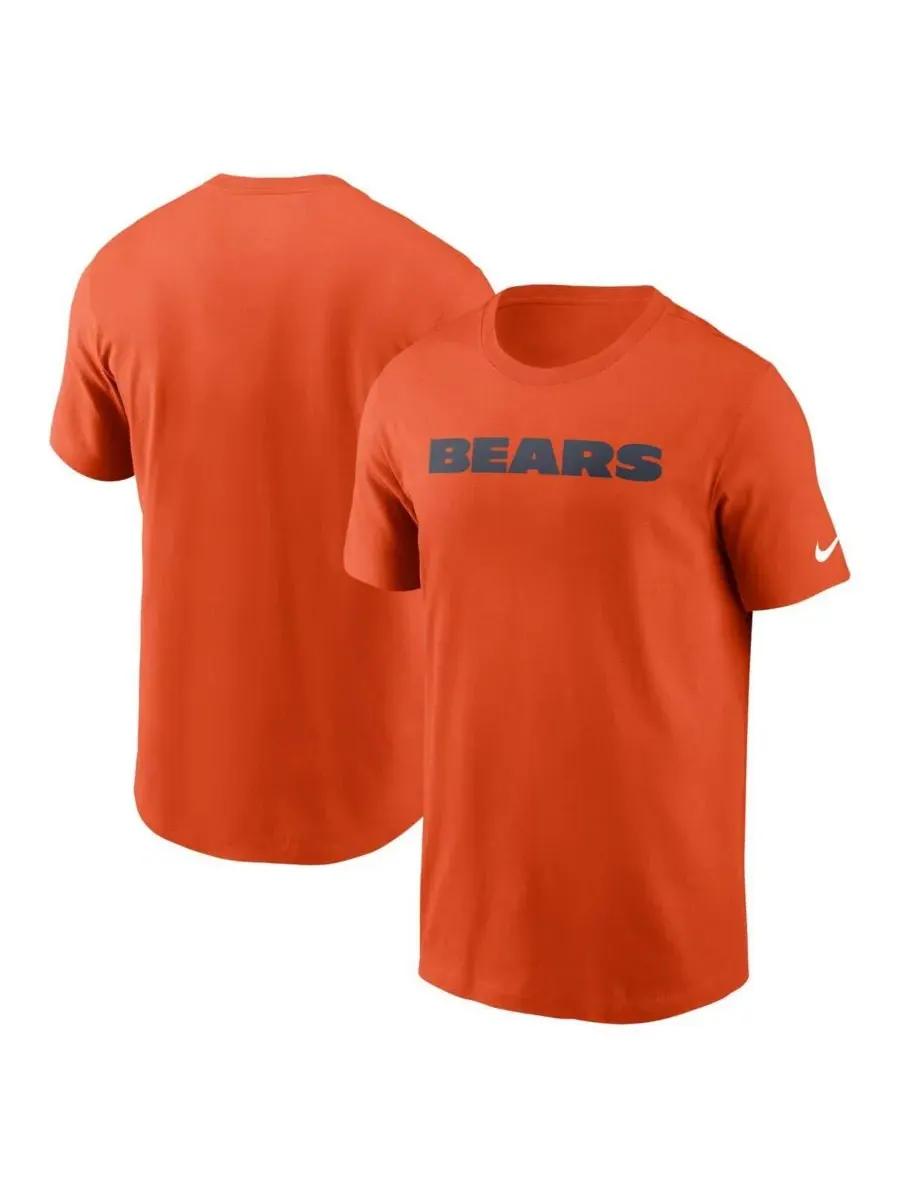 Nike Мужская оранжевая футболка Chicago Bears Primetime Wordmark Essential