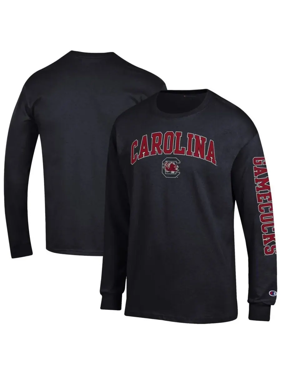 Champion Мужская черная футболка с длинным рукавом South Carolina Gamecocks с аркой над логотипом и