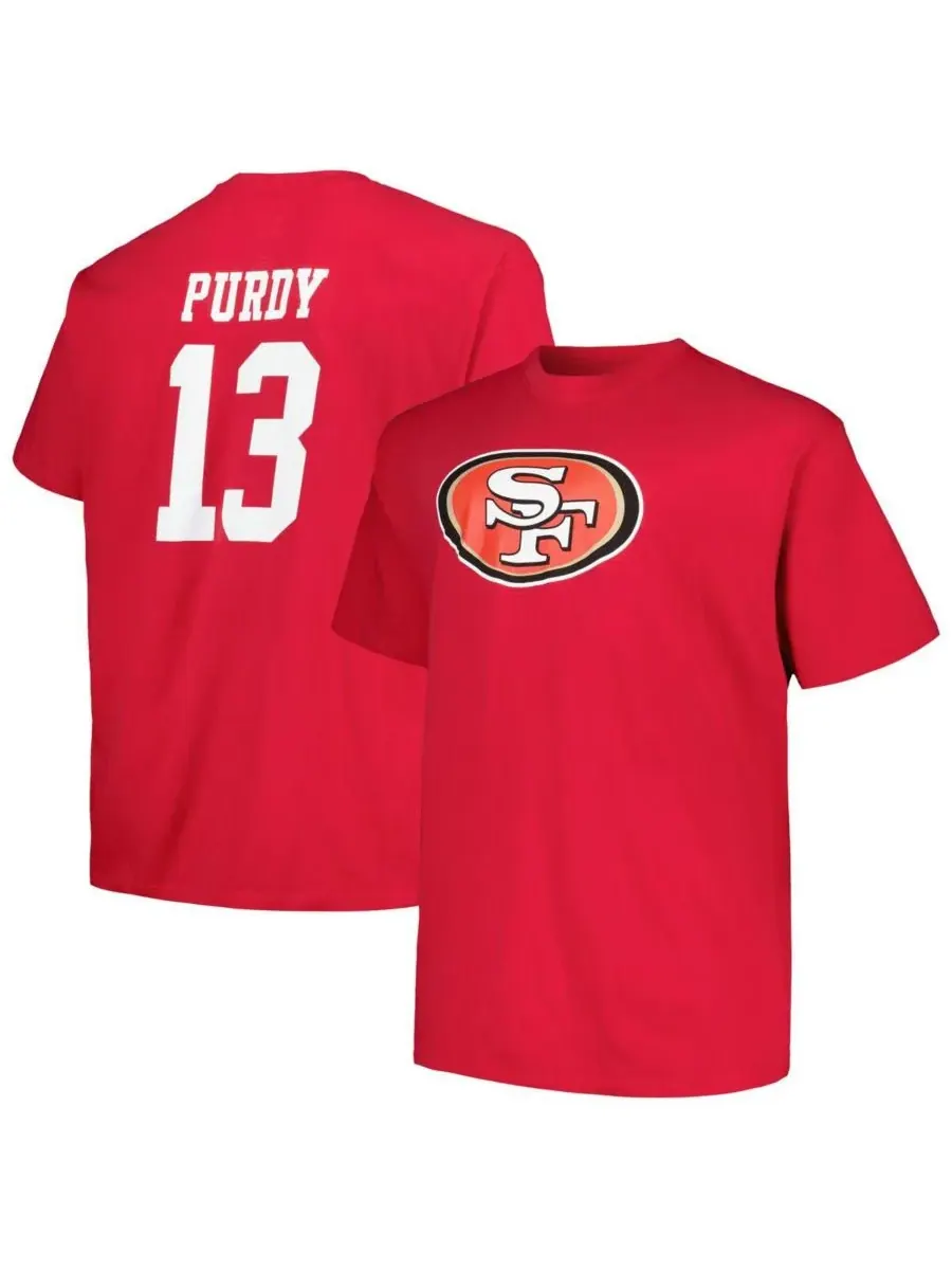 Fanatics Мужская футболка большого размера с именем и номером игрока команды San Francisco 49ers