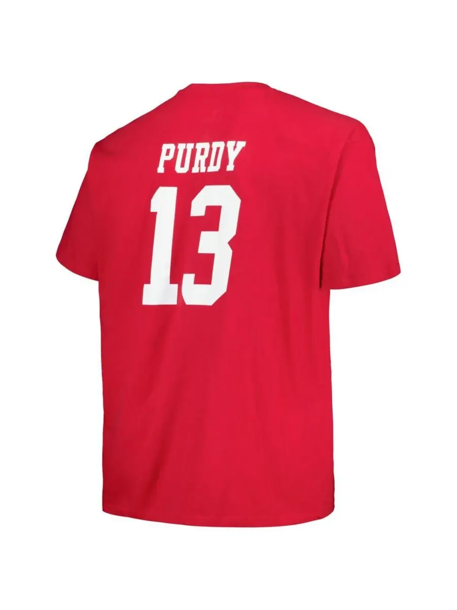 Fanatics Мужская футболка большого размера с именем и номером игрока команды San Francisco 49ers — изображение 2 из 3, алый