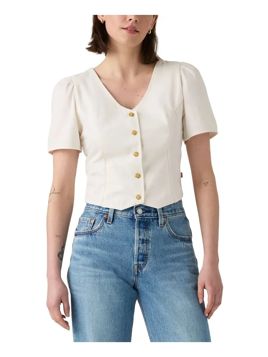 Женская хлопковая джинсовая блузка Moxie с коротким рукавом Levi's, Another Flurry