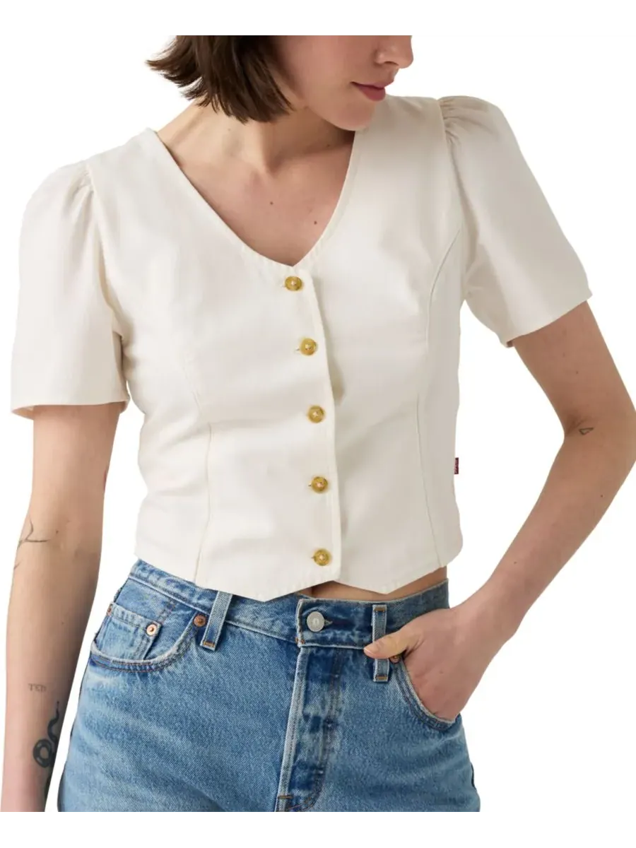 Женская хлопковая джинсовая блузка Moxie с коротким рукавом Levi's, Another Flurry — изображение 2 из 3