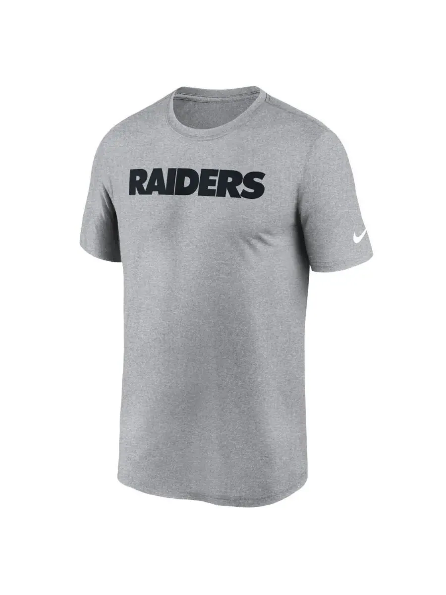 Nike Мужская футболка Las Vegas Raiders Primetime Legend Performance цвета «светлый меланж» — изображение 2 из 3, серый