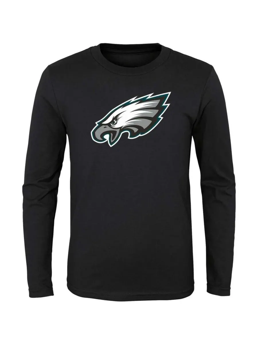 Outerstuff Футболка с длинным рукавом черного цвета с основным логотипом Philadelphia Eagles для