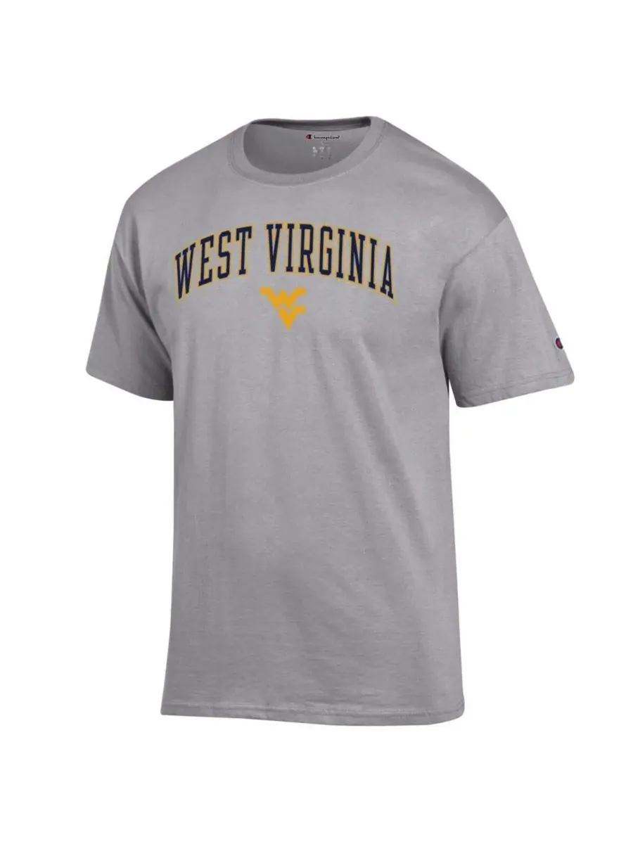 Champion Мужская футболка West Virginia Mountaineers с арочным логотипом — изображение 3 из 3, серый