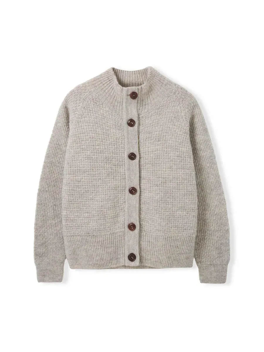 Женский кардиган из британской шерсти с моховой вышивкой Celtic & Co., Undyed Taupe — изображение 2 из 7