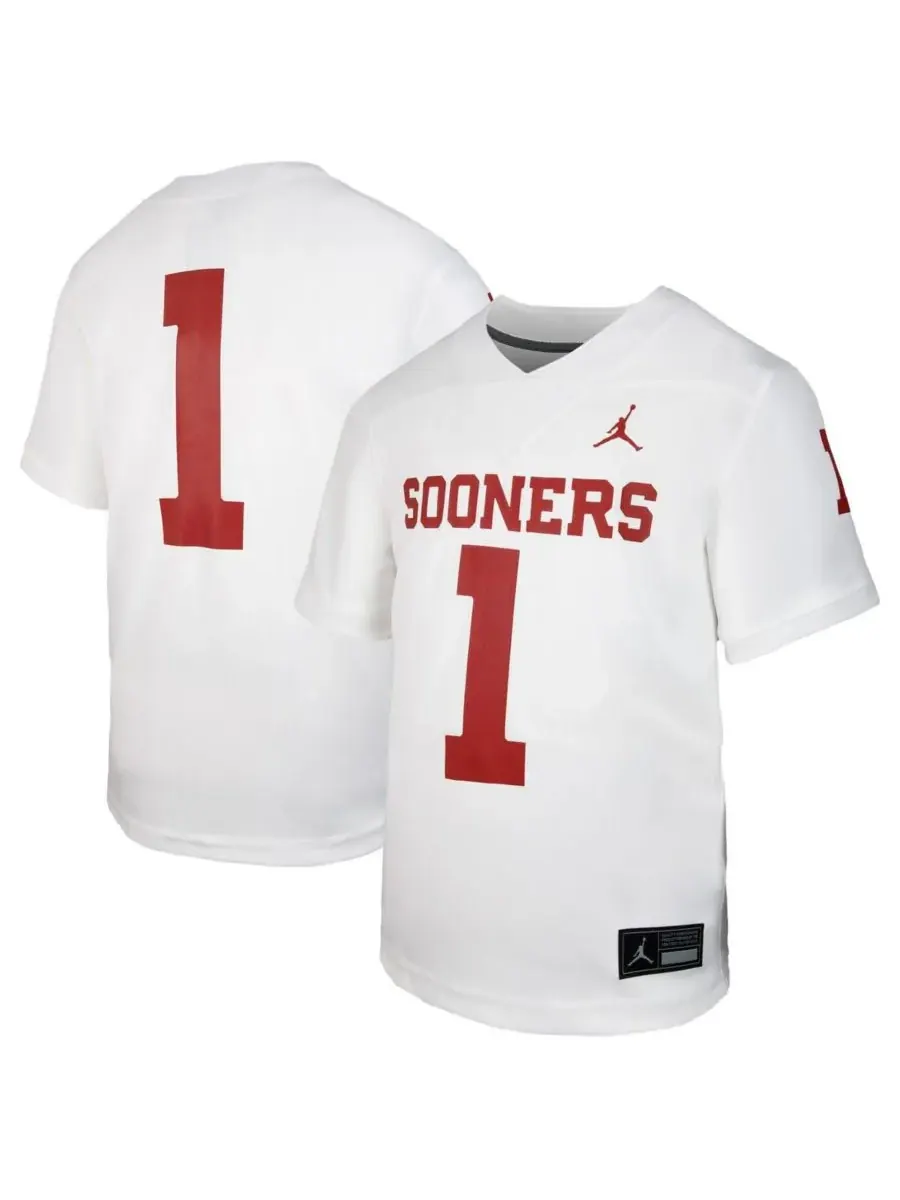 Jordan Большая белая реплика игровой майки Oklahoma Sooners Untouchable для мальчиков и девочек