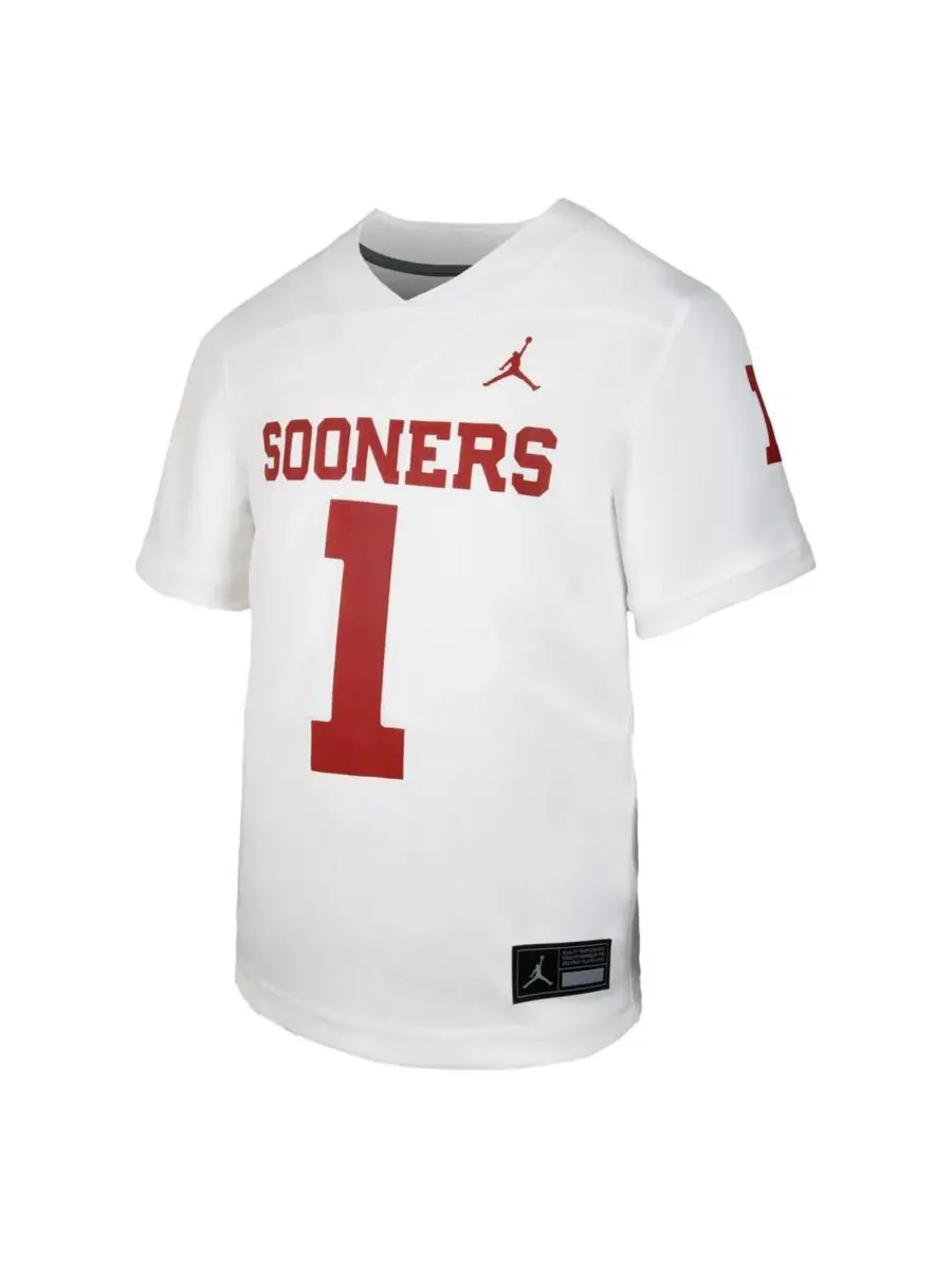 Jordan Большая белая реплика игровой майки Oklahoma Sooners Untouchable для мальчиков и девочек — изображение 2 из 3, белый