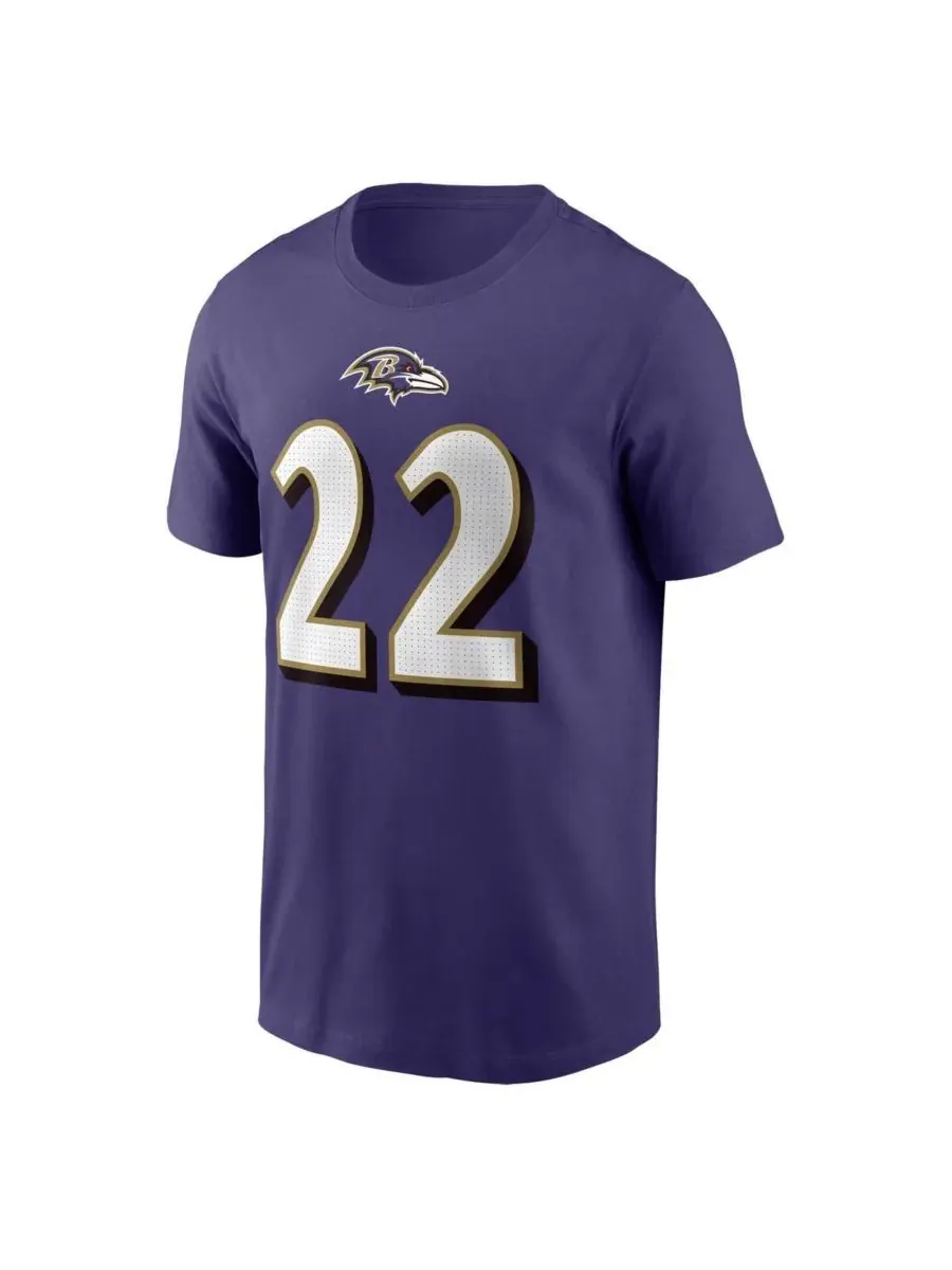 Nike Мужская фиолетовая футболка с именем и номером игрока команды Baltimore Ravens Деррика Генри — изображение 2 из 3