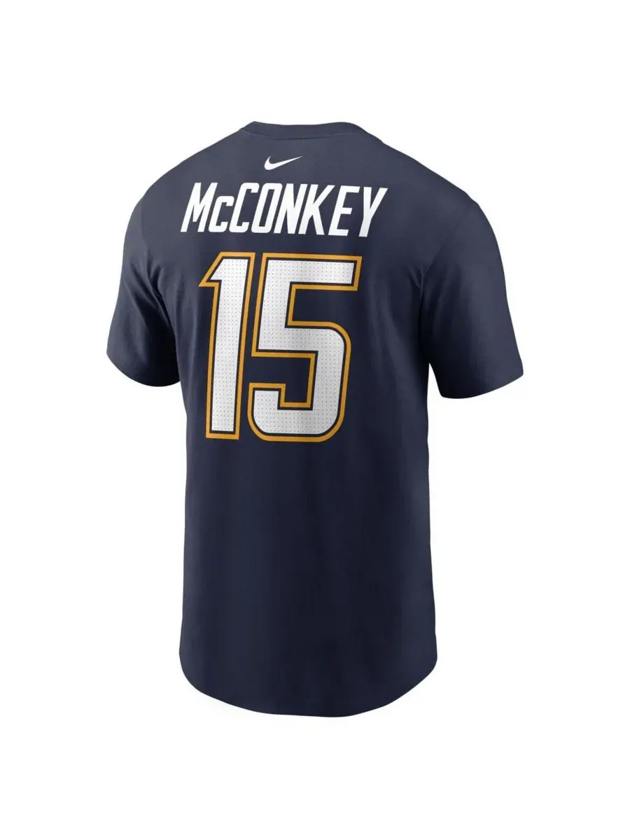 Nike Мужская футболка Ladd McConkey Navy Los Angeles Chargers Alternate Super Chargers с именем и — изображение 3 из 3