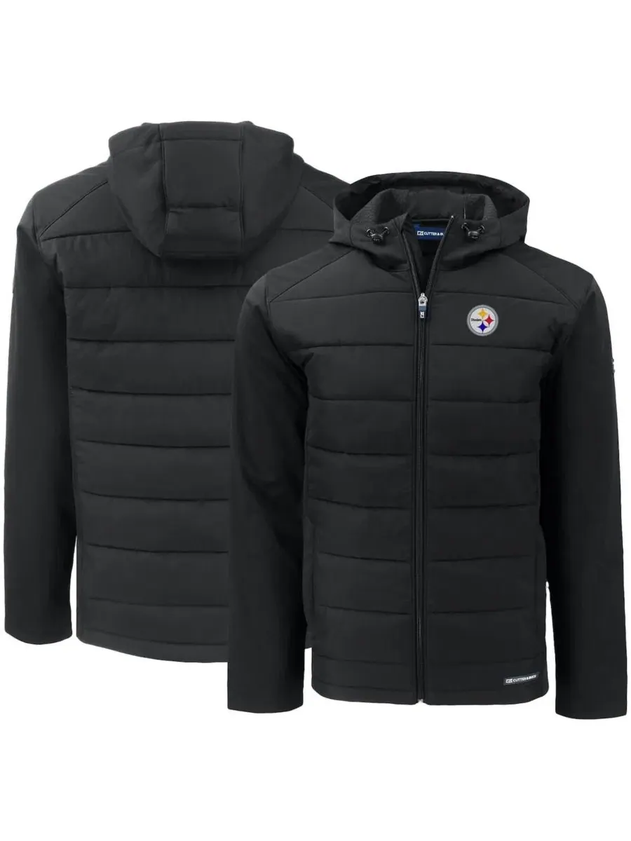 Куртка-худи утепленная с капюшоном и принтом Pittsburgh Steelers, модель Evoke PrimaLoft Hybrid Eco