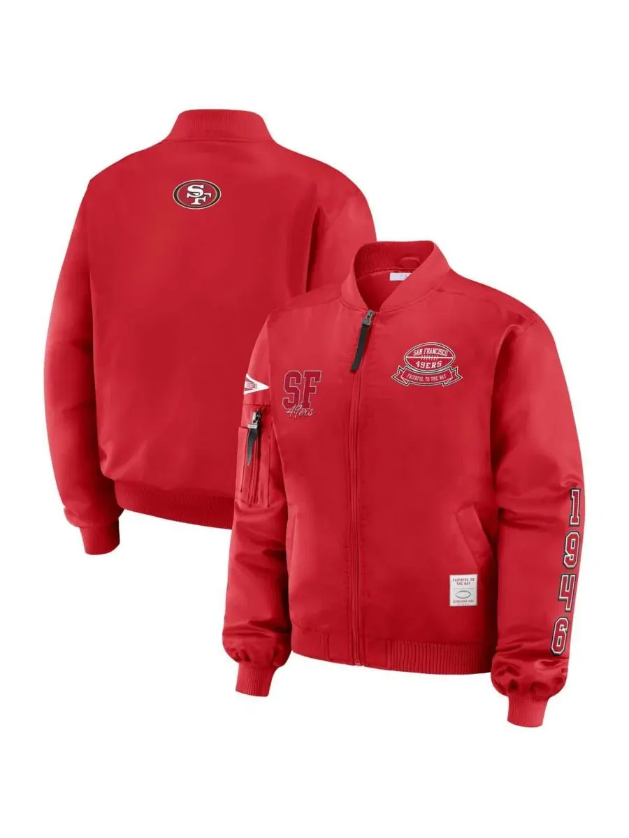 Женская куртка-бомбер с патчами San Francisco 49ers WEAR by Erin Andrews