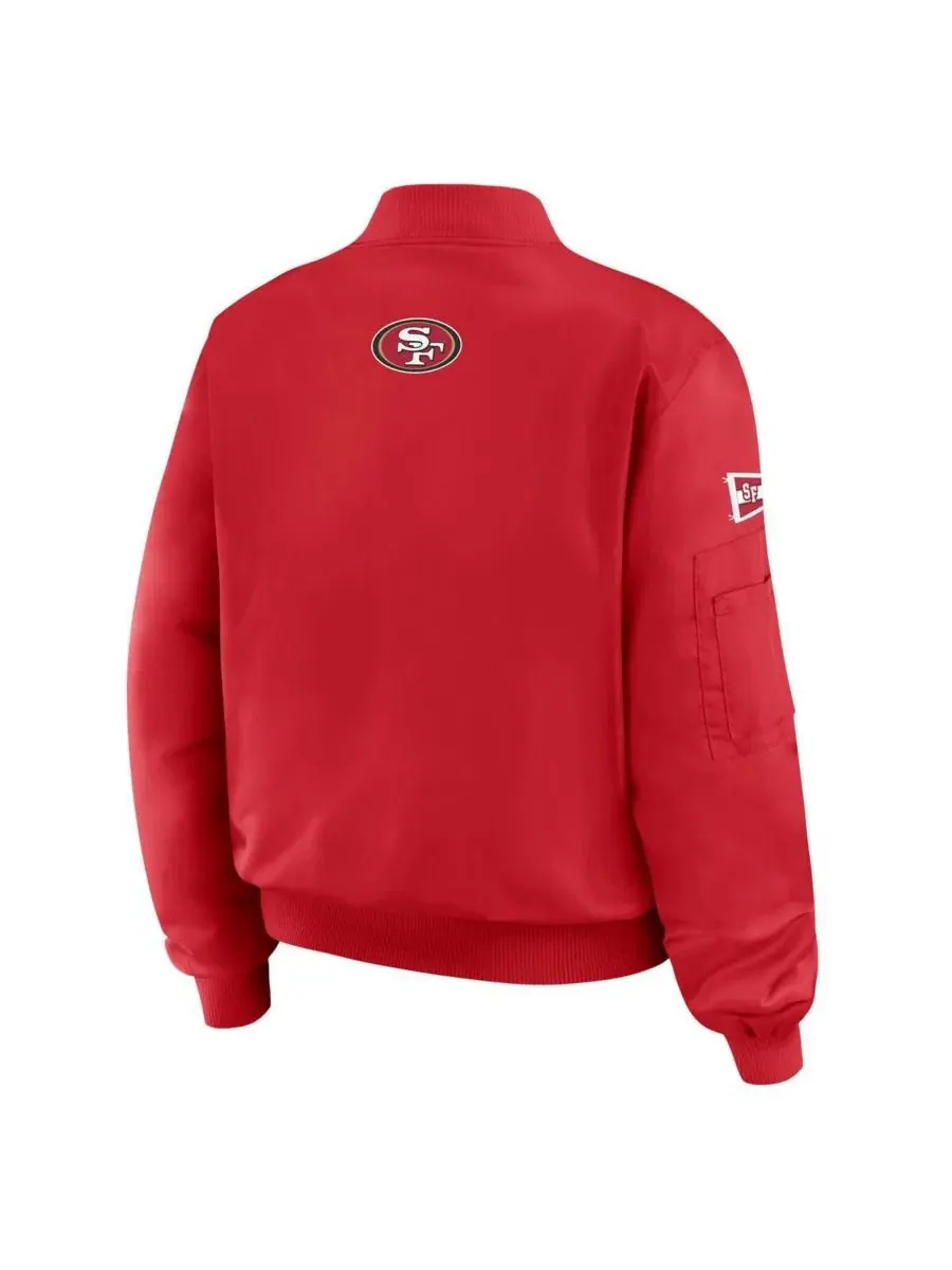 Женская куртка-бомбер с патчами San Francisco 49ers WEAR by Erin Andrews — изображение 3 из 3, алый