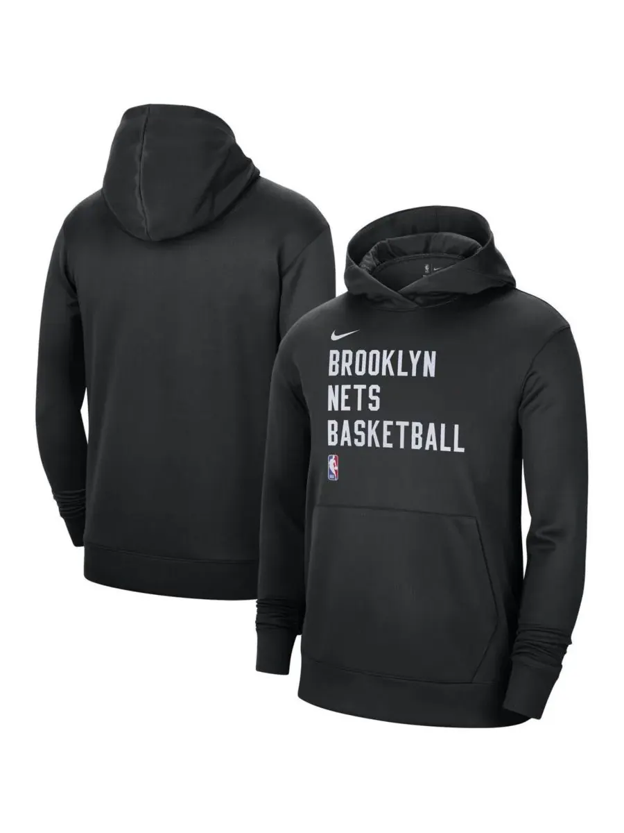 Nike Мужская и женская черная толстовка с капюшоном Brooklyn Nets 2023/24 Performance Spotlight для