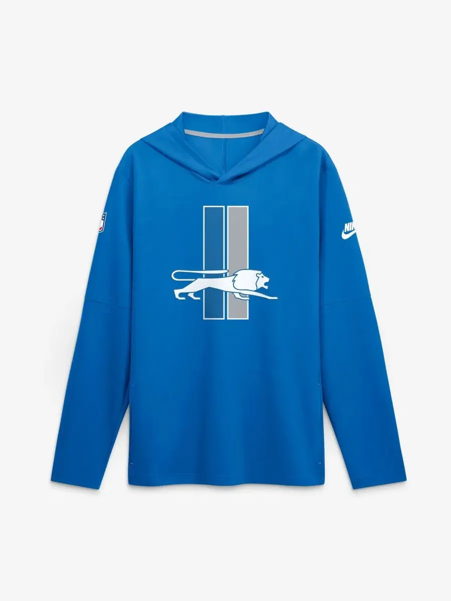 Лонгслив с капюшоном Nike Detroit Lions Sideline Dri-FIT