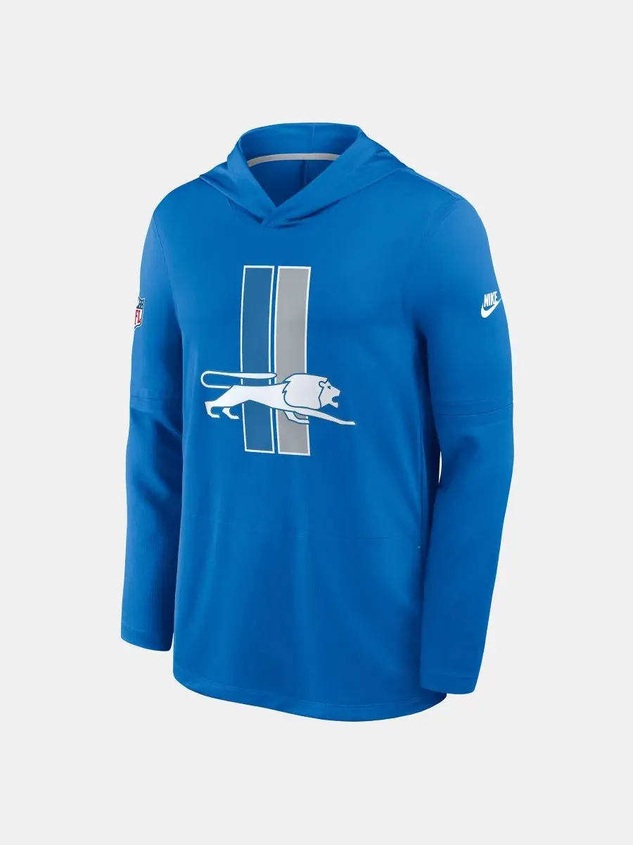 Лонгслив с капюшоном Nike Detroit Lions Sideline Dri-FIT — изображение 3 из 4, синий