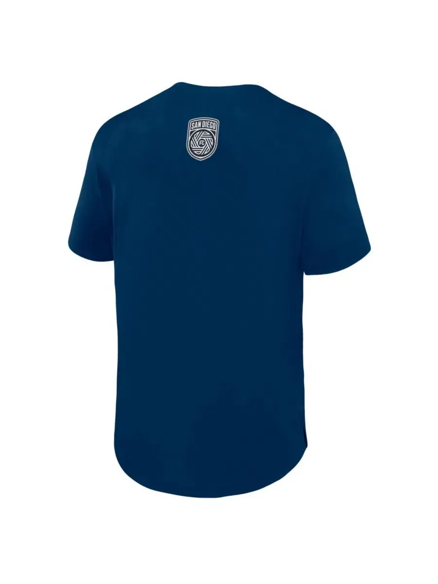 Футболка-поло с принтом San Diego FC Maximum Intensity Button-Up Fanatics — изображение 3 из 3, темно-синий