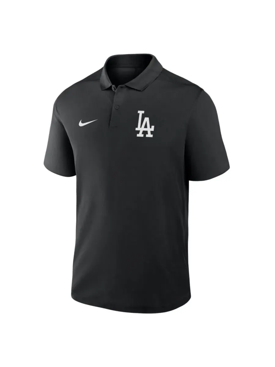 Мужское поло Nike Dri-FIT Victory с логотипом Los Angeles Dodgers, черное — изображение 3 из 3, черный