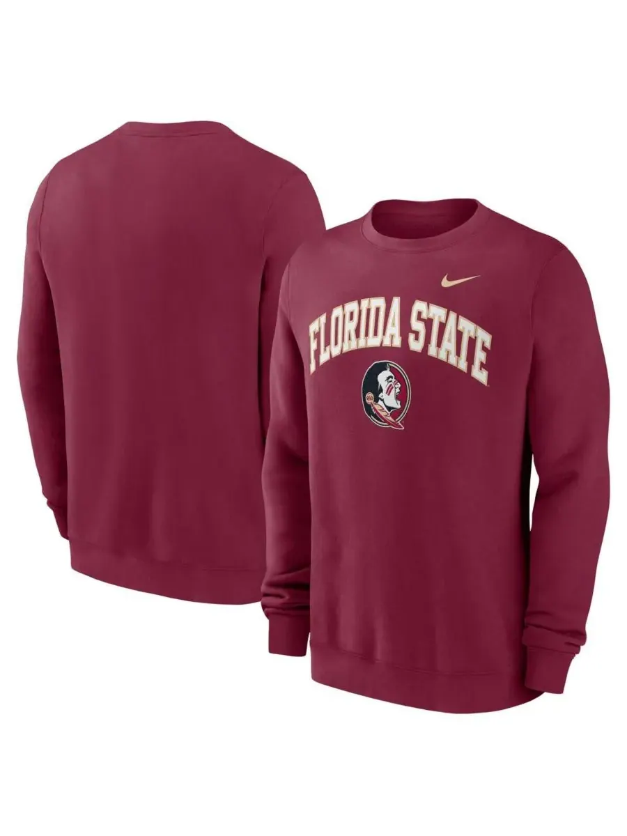 Nike Мужская толстовка с аркой команды Florida State Seminoles цвета граната