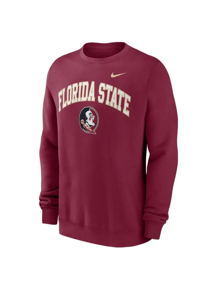 Nike Мужская толстовка с аркой команды Florida State Seminoles цвета граната — изображение 2 из 3