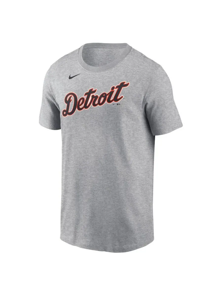 Nike Мужская футболка Kerry Carpenter серого цвета с номером игрока команды Detroit Tigers — изображение 2 из 3, серый