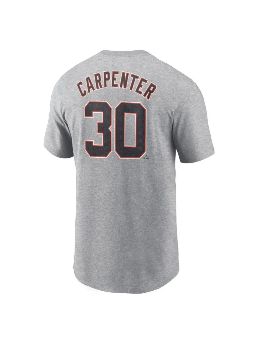 Nike Мужская футболка Kerry Carpenter серого цвета с номером игрока команды Detroit Tigers — изображение 3 из 3, серый