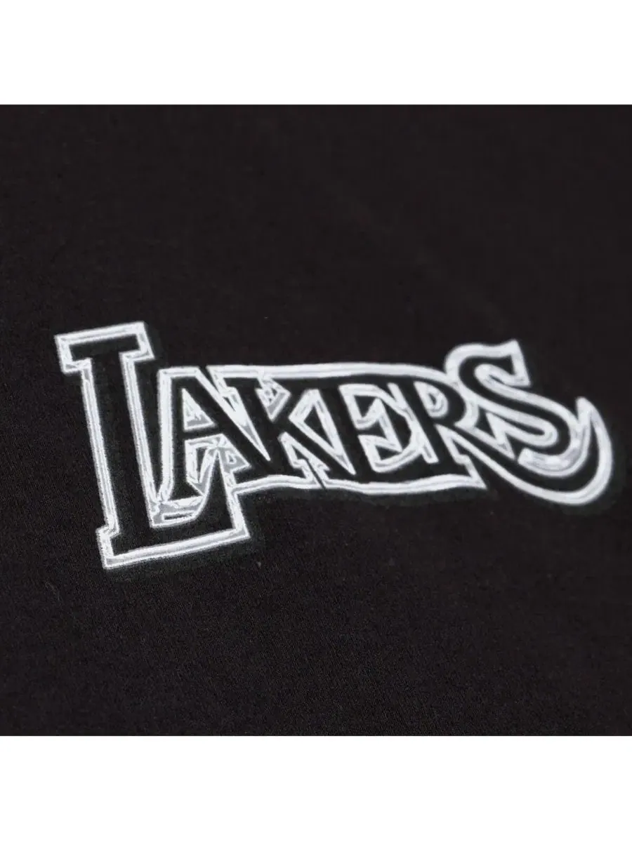 Футболка классического кроя с хромовыми графиками Mitchell & Ness — изображение 4 из 5, черный