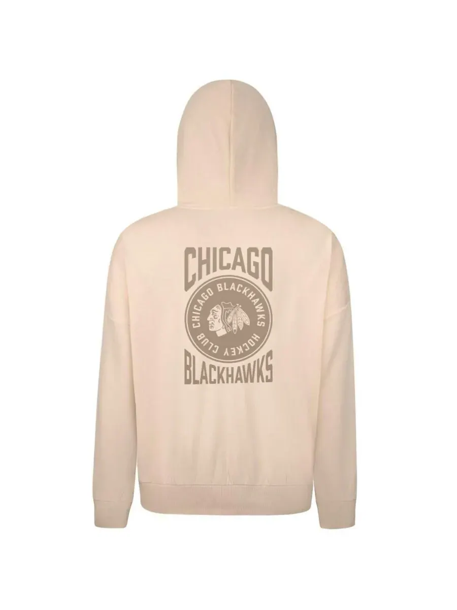 LevelWear Мужская кремовая толстовка с капюшоном Chicago Blackhawks Contact Stamp — изображение 2 из 3, бежевый
