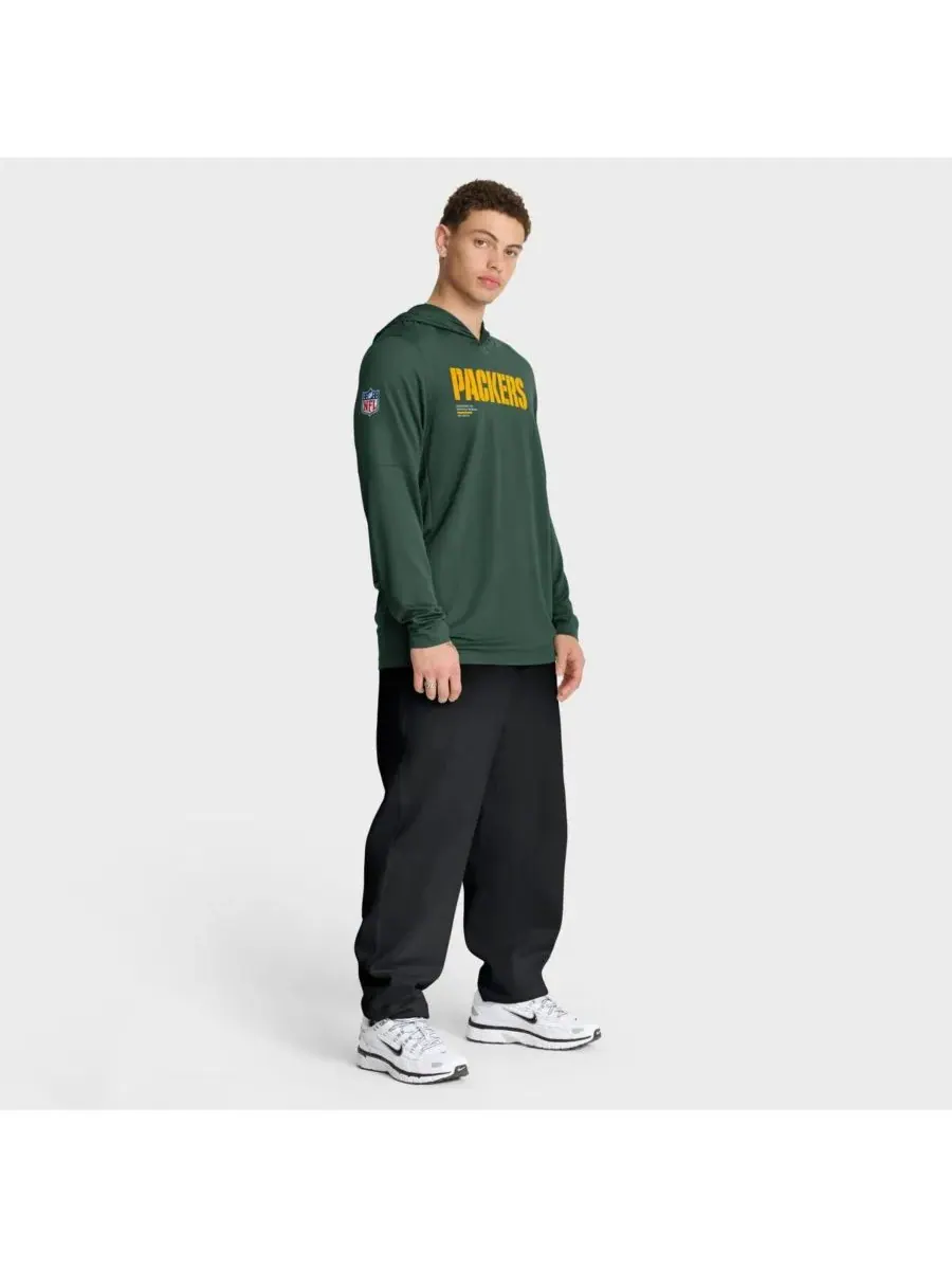 Nike Мужская зеленая толстовка с длинными рукавами Green Bay Packers Sideline Pure Fury Performance — изображение 3 из 5