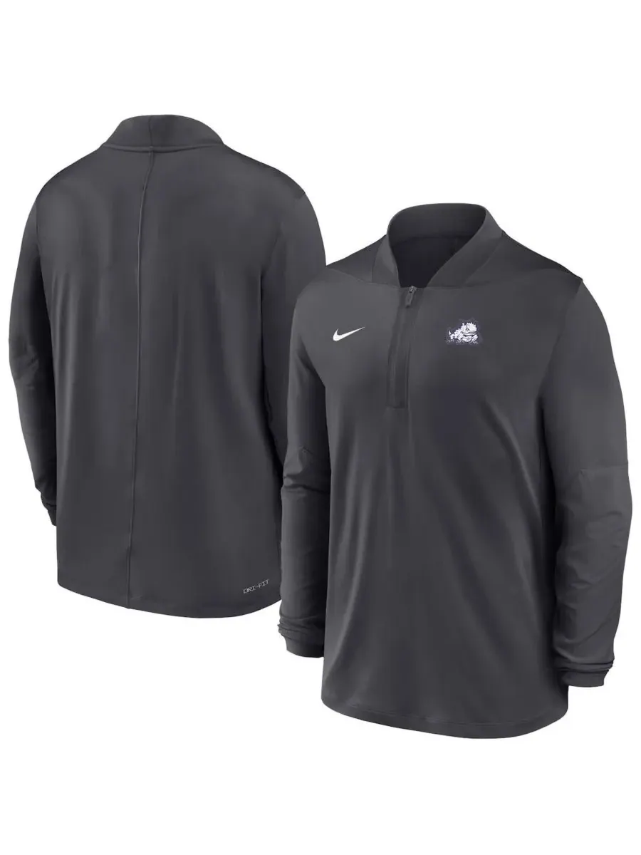 Nike Мужская толстовка с застежкой-молнией до середины груди TCU Horned Frogs