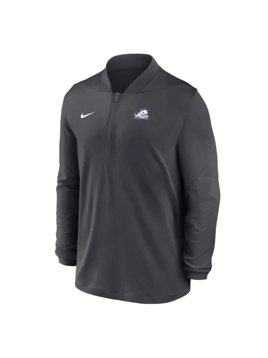 Nike Мужская толстовка с застежкой-молнией до середины груди TCU Horned Frogs — изображение 2 из 3, серый