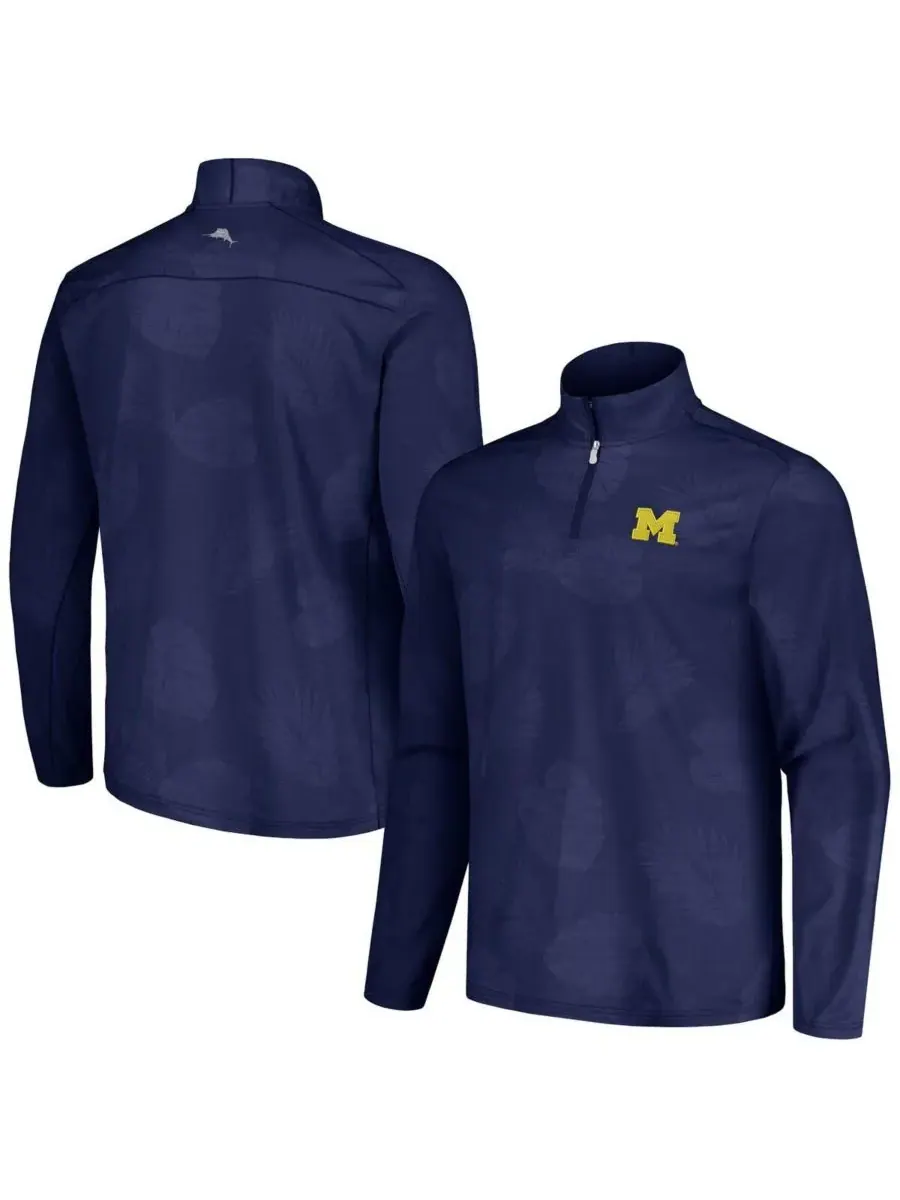 Tommy Bahama Мужская темно-синяя куртка Michigan Wolverines Delray Frond IslandZone с половинной