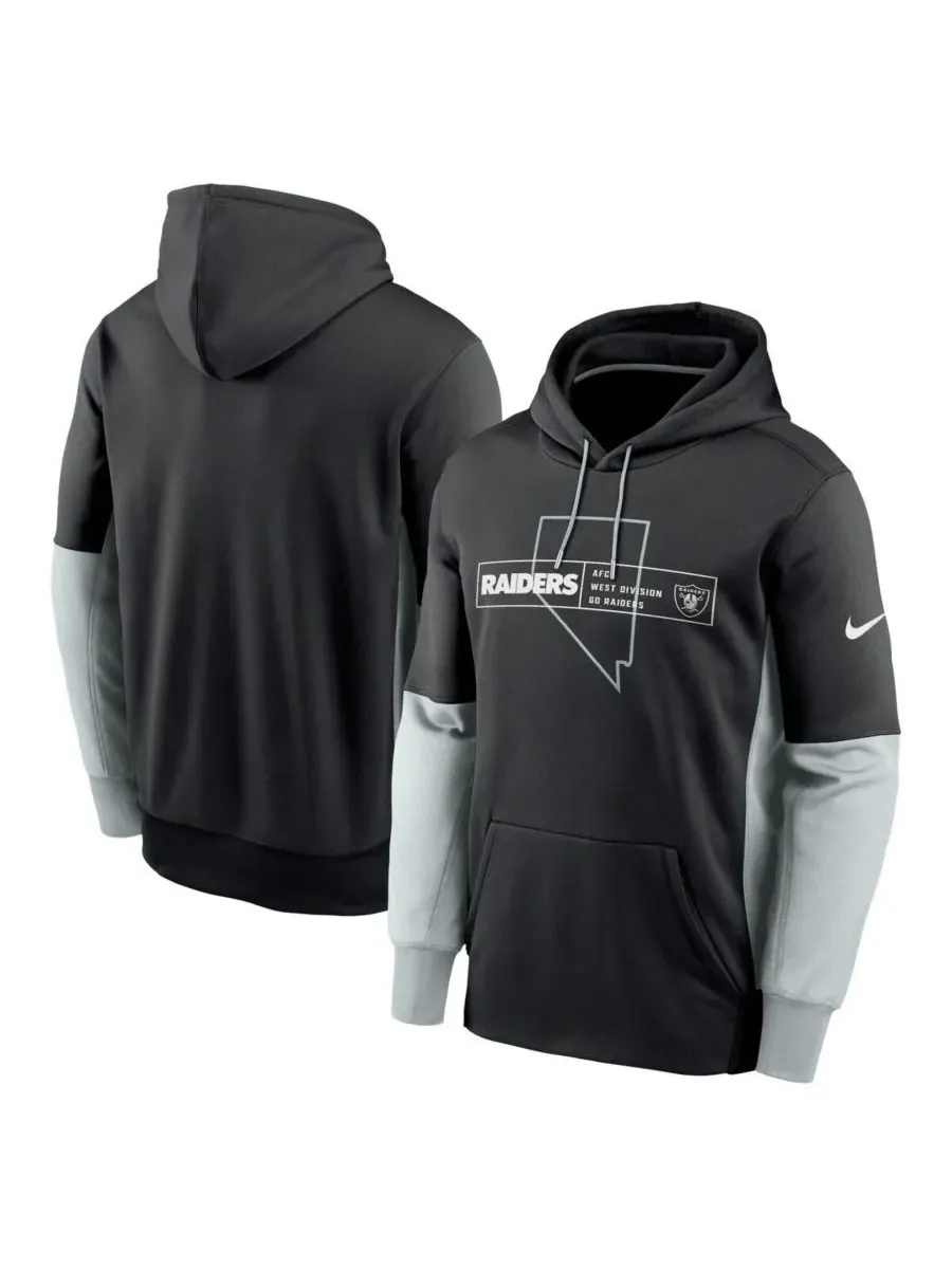 Nike Мужская черная флисовая толстовка с капюшоном Las Vegas Raiders с цветными блоками