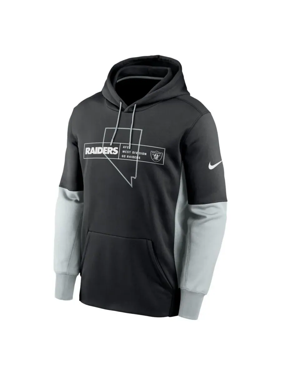 Nike Мужская черная флисовая толстовка с капюшоном Las Vegas Raiders с цветными блоками — изображение 3 из 3, черный