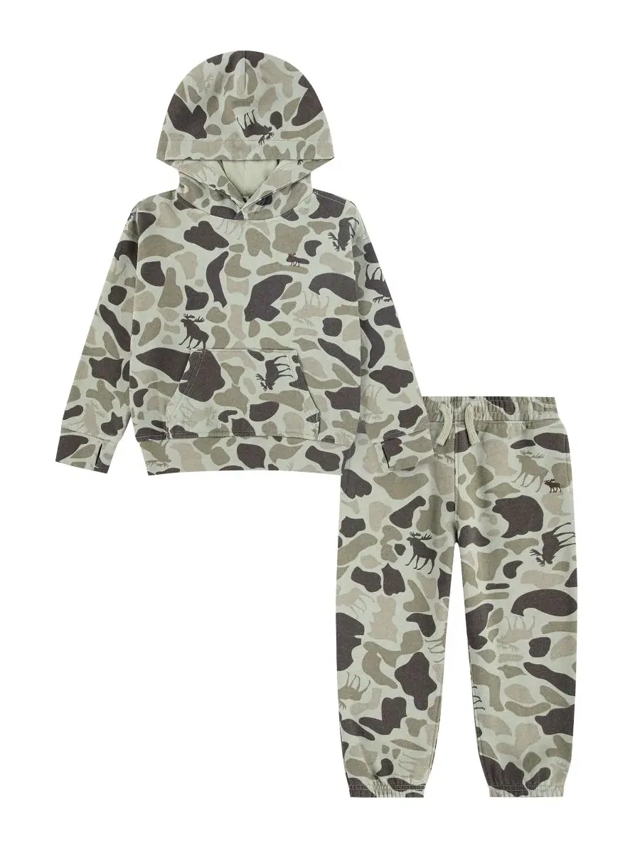 Комплект из худи и брюк для мальчика, с камуфляжным принтом, Moose Camo abercrombie kids