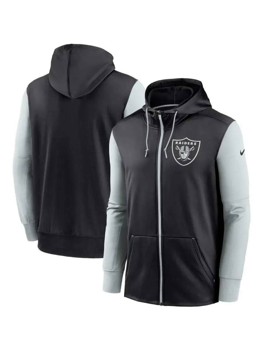 Nike Мужская черная толстовка на молнии с символикой команды Las Vegas Raiders