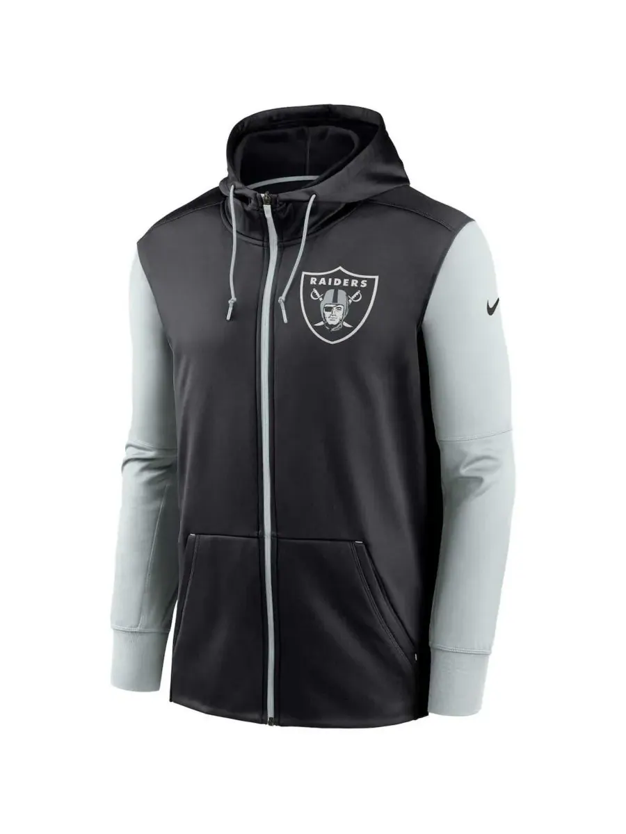 Nike Мужская черная толстовка на молнии с символикой команды Las Vegas Raiders — изображение 3 из 3, черный