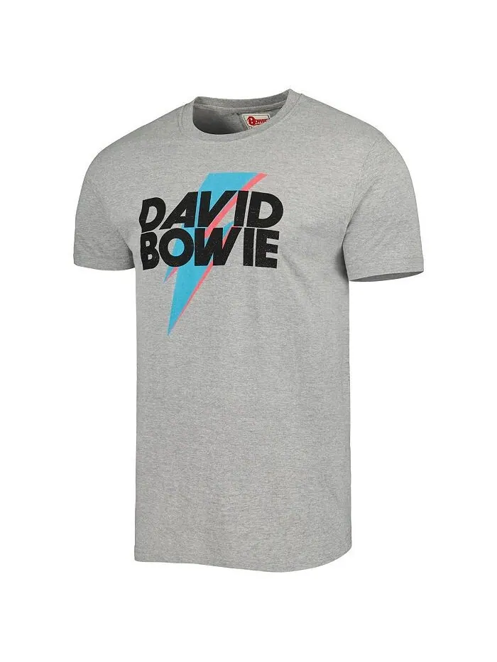 Мужская и женская футболка Heather Grey David Bowie Brass Tacks American Needle — изображение 2 из 3, серый