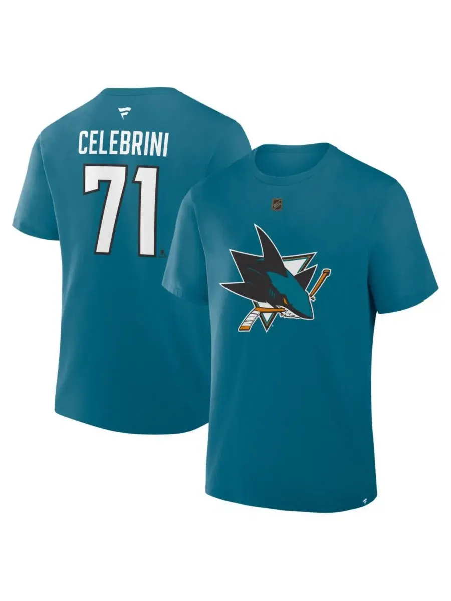 Футболка с коротким рукавом Macklin Celebrini Authentic Stack Name & Number Fanatics