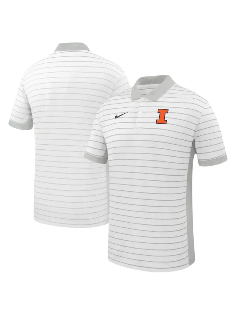 Поло Nike Dri-FIT с вышивкой Illinois Fighting Illini, Victory Stripe