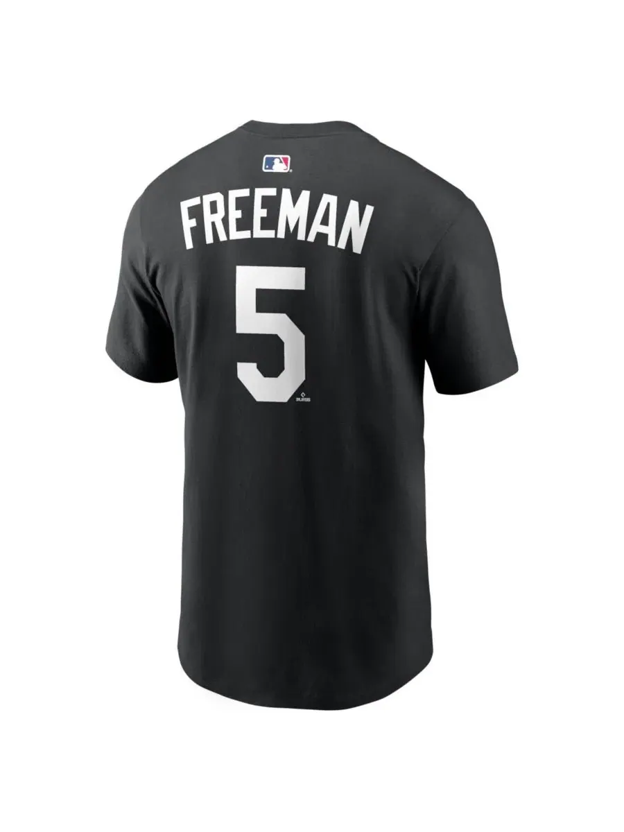 Футболка с именем и номером игрока Freddie Freeman Black Los Angeles Dodgers Nike — изображение 3 из 3, черный