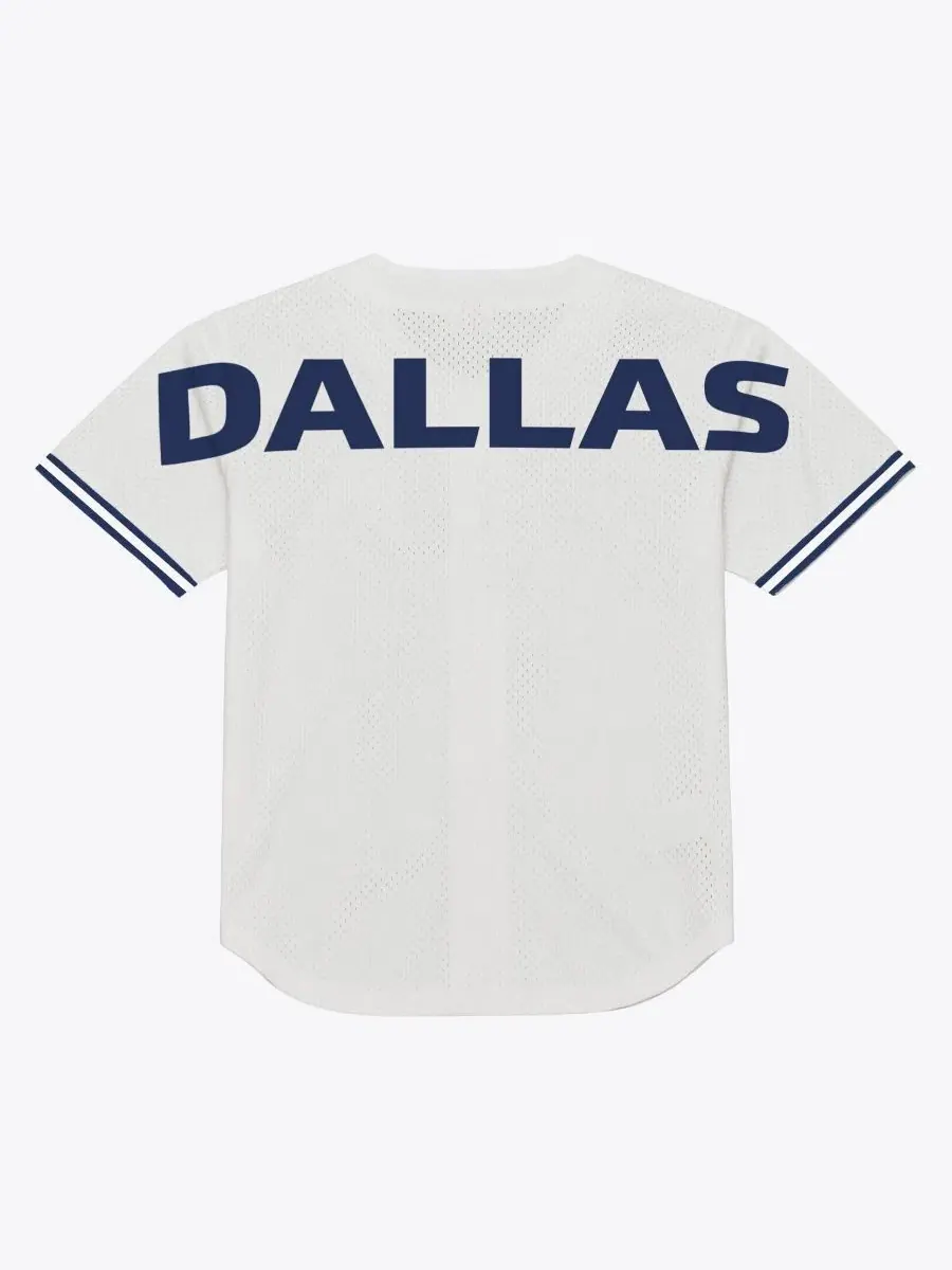 Футболка-джерси с полной застежкой на пуговицах Monochrome Mesh Dallas Cowboys Mitchell & Ness — изображение 2 из 2, белый