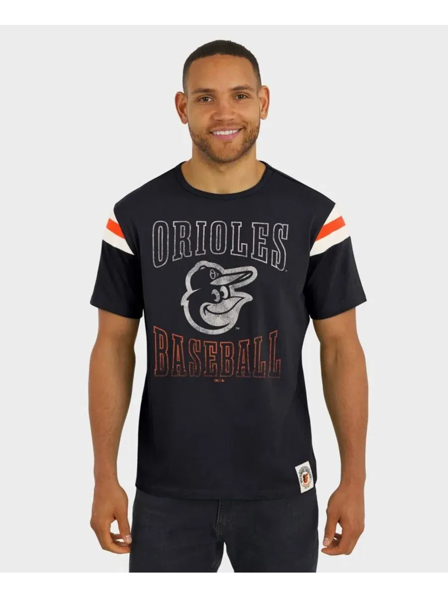 Футболка с контрастными рукавами и потертым принтом Darius Rucker Collection by Fanatics — изображение 4 из 4, черный