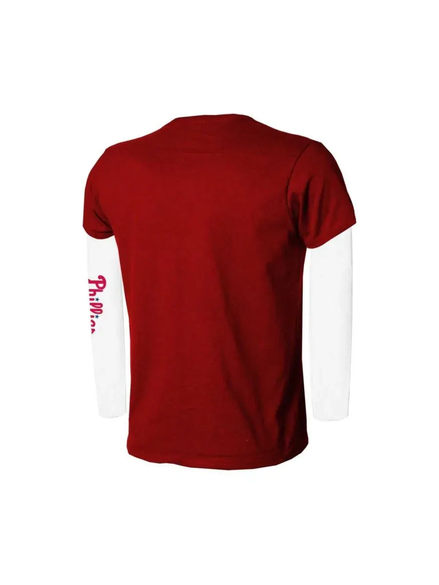 Комплект футболок с длинным и коротким рукавом Philadelphia Phillies Stitches — изображение 5 из 5, красный белый