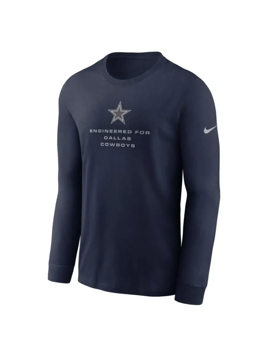 Футболка с длинным рукавом Dri-FIT Sideline Bold Arch Star Nike — изображение 2 из 3, темно-синий