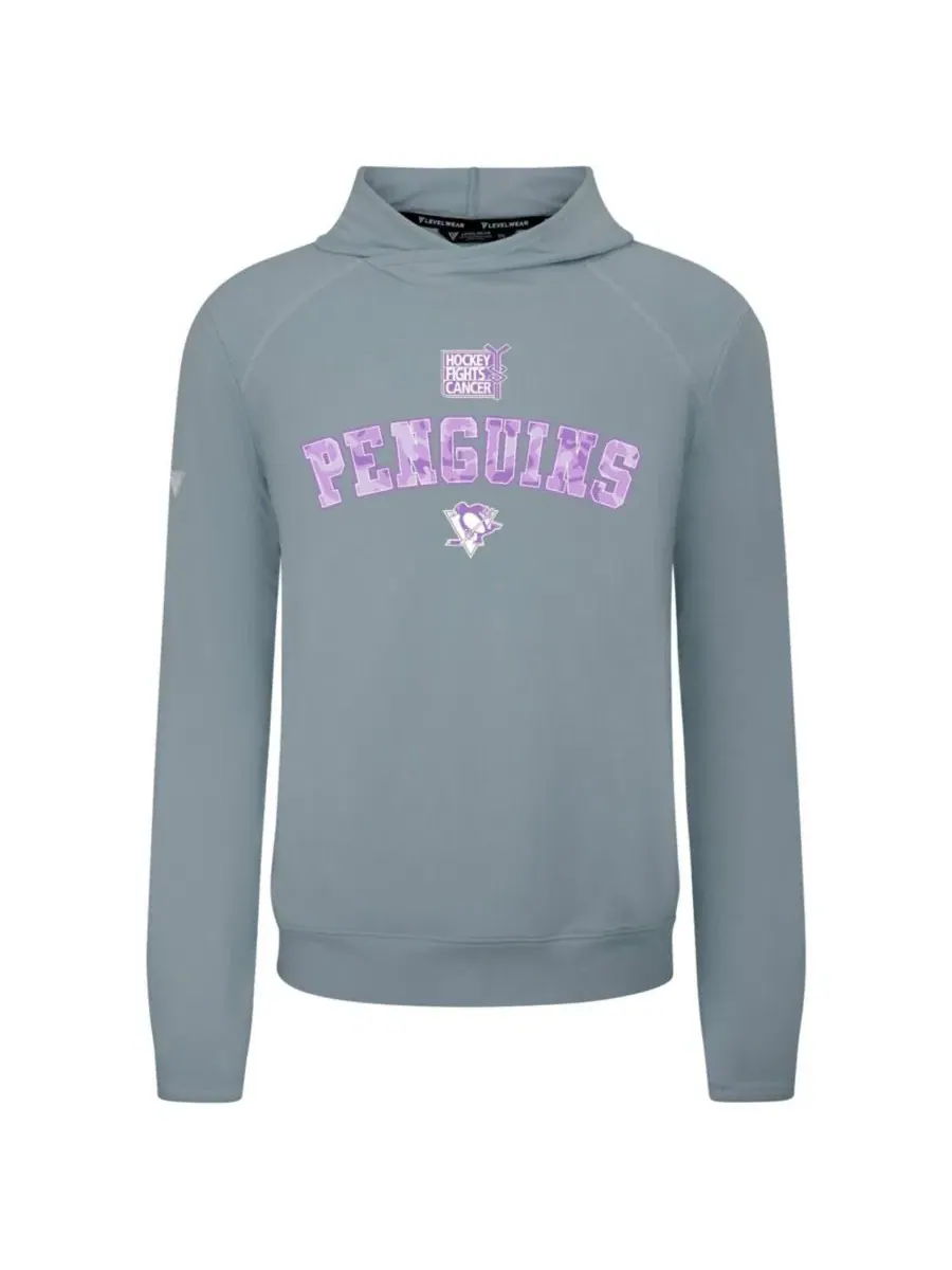 Худи с принтом Pittsburgh Penguins Hockey Fights Cancer Mandate Tri-Blend LevelWear